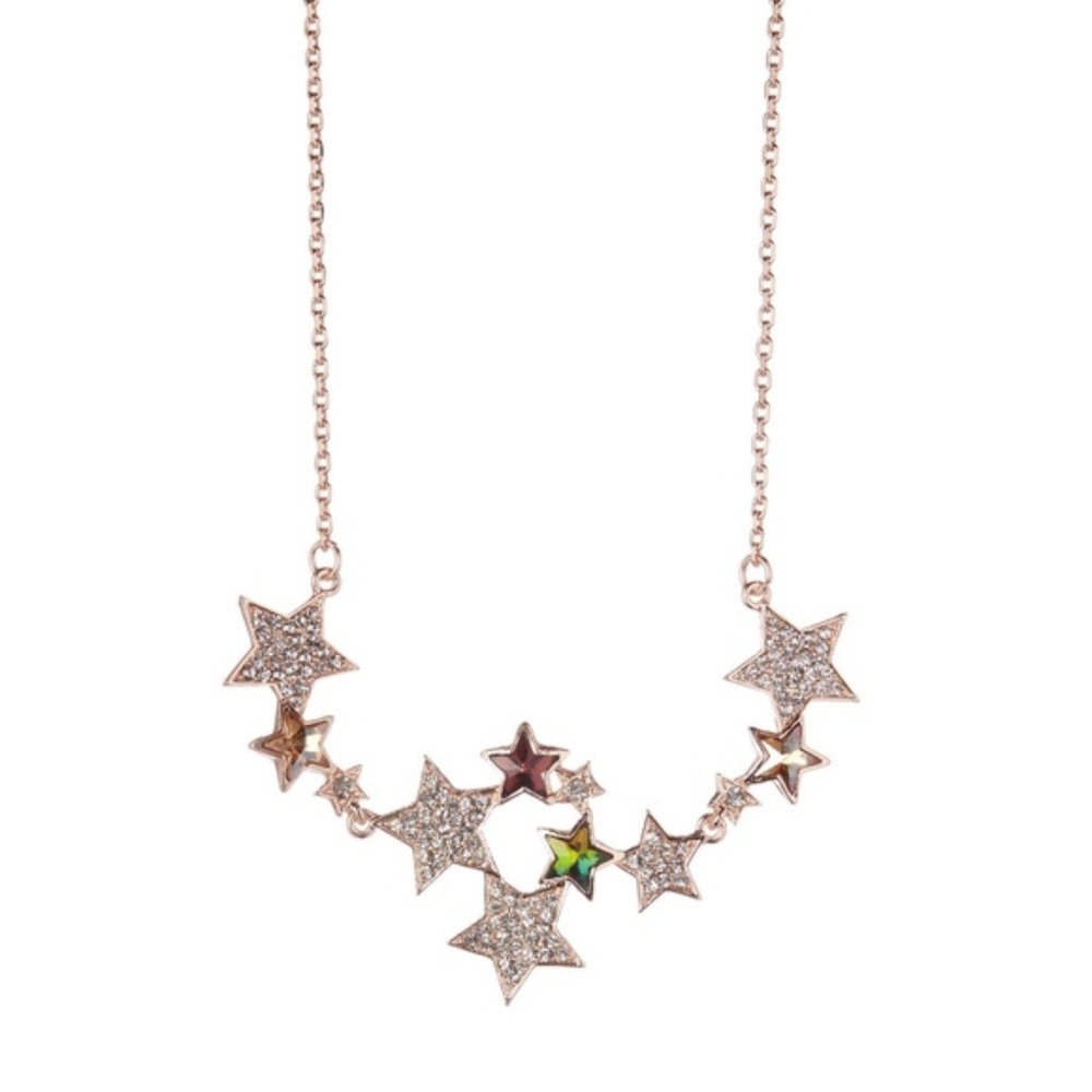 Rose Gold Crystal Stars Necklace